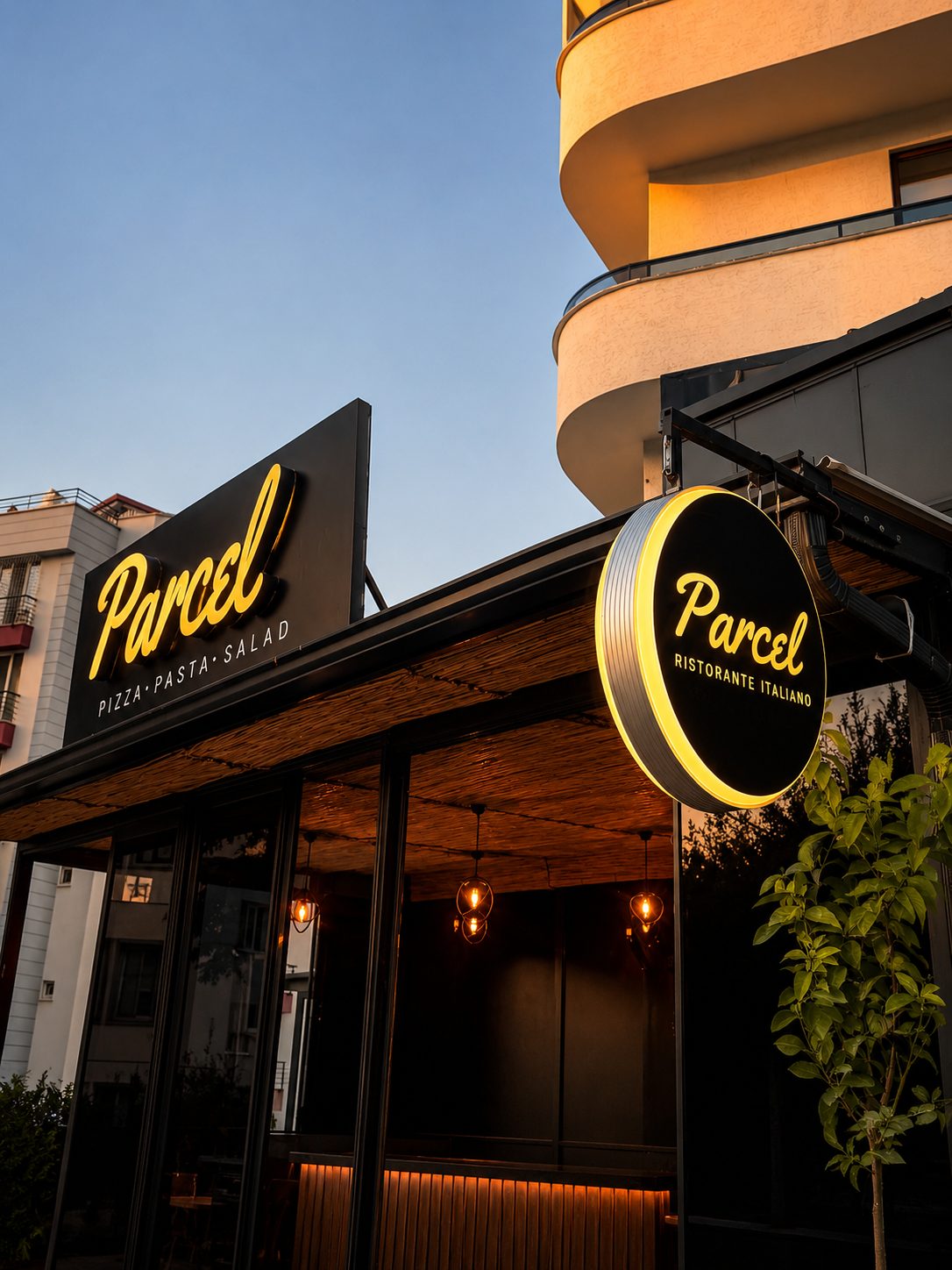 Parcel Restaurant Cephe ve Kutu Harf Uygulaması